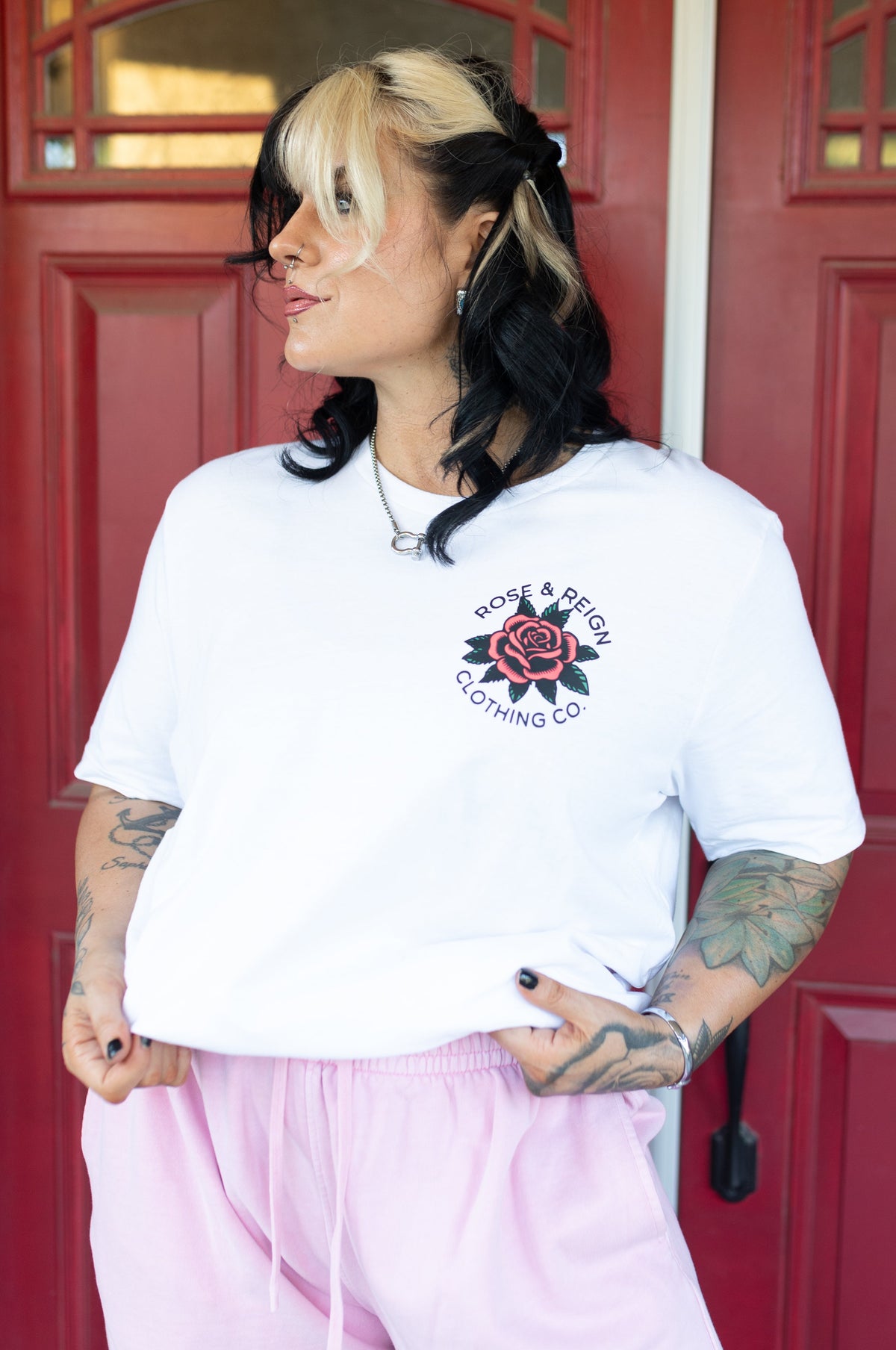 Rose Design in White